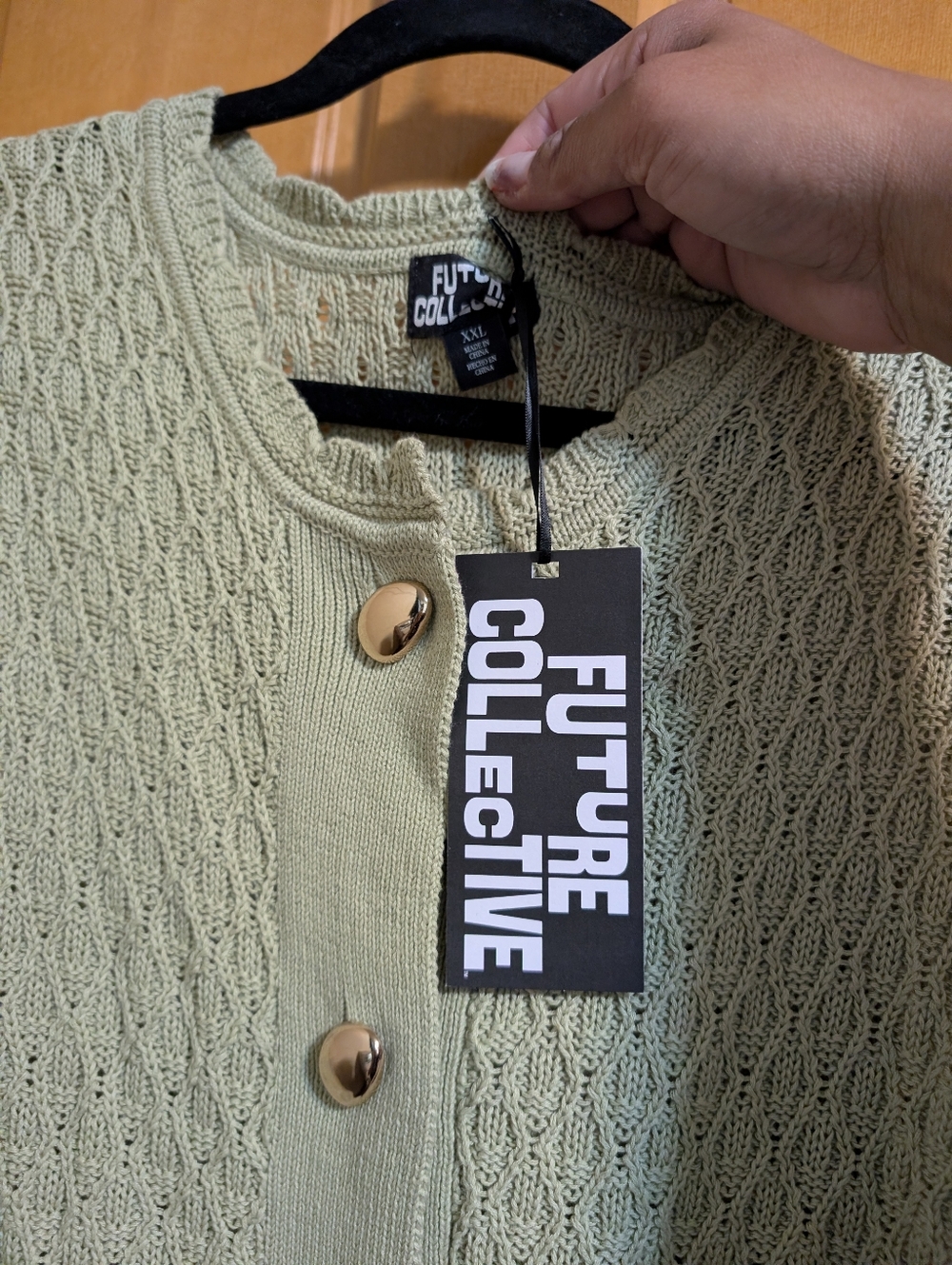 Future Collective Sage Knit Button-Front Tank - Picture 2 of 2